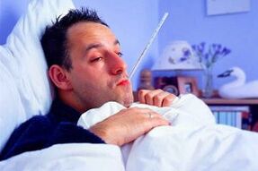 Akutna faza prostatitisa se kaže z visoko telesno temperaturo